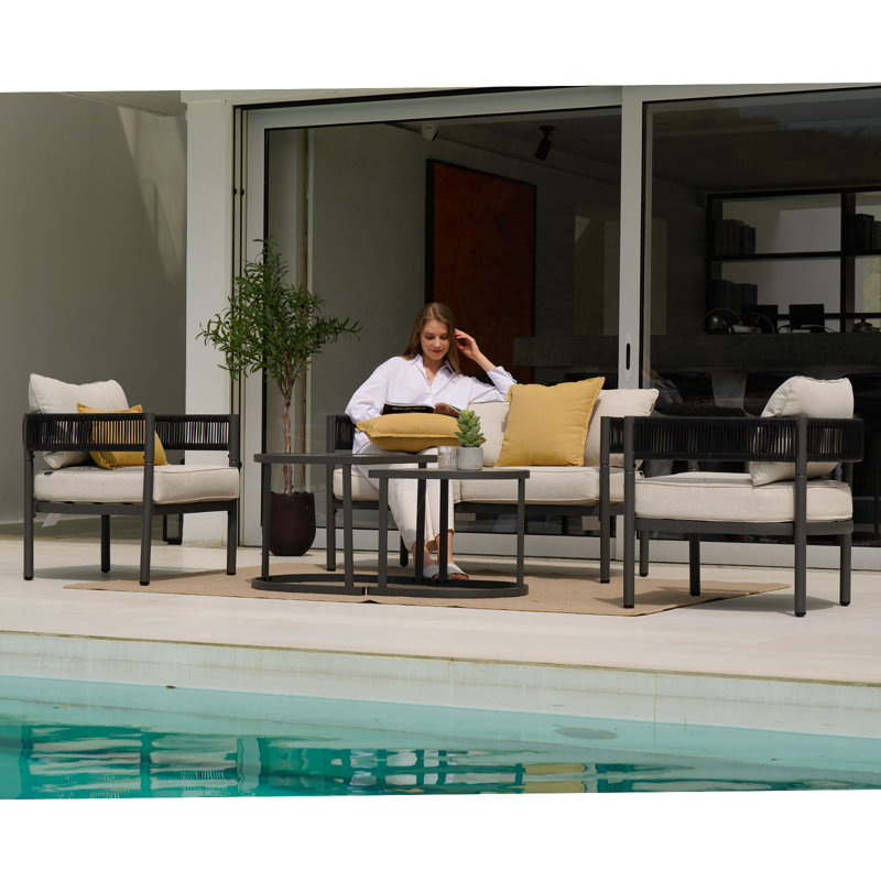 Alexandria 5 Piece Multiple Chairs Seating Group with Cushions