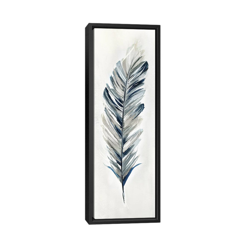 «Soft Feather I», impression sur toile tendue, H 36 po x l 12 po x P 1,5 po, Toile avec cadre noir