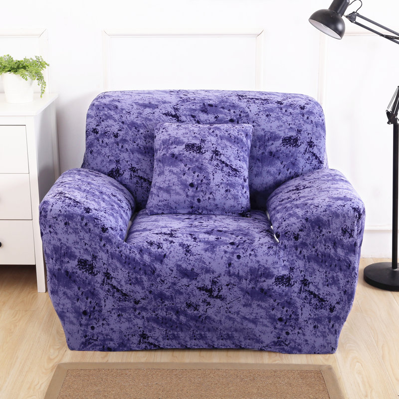 Housse élégante pour fauteuil à coussins carrés en polyester et spandex, Violet