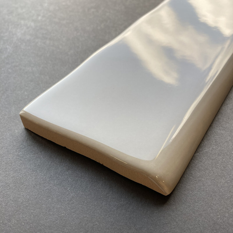 Guastavino 6'' x 3'' Ceramic Bullnose Tile Trim, Silver Fox