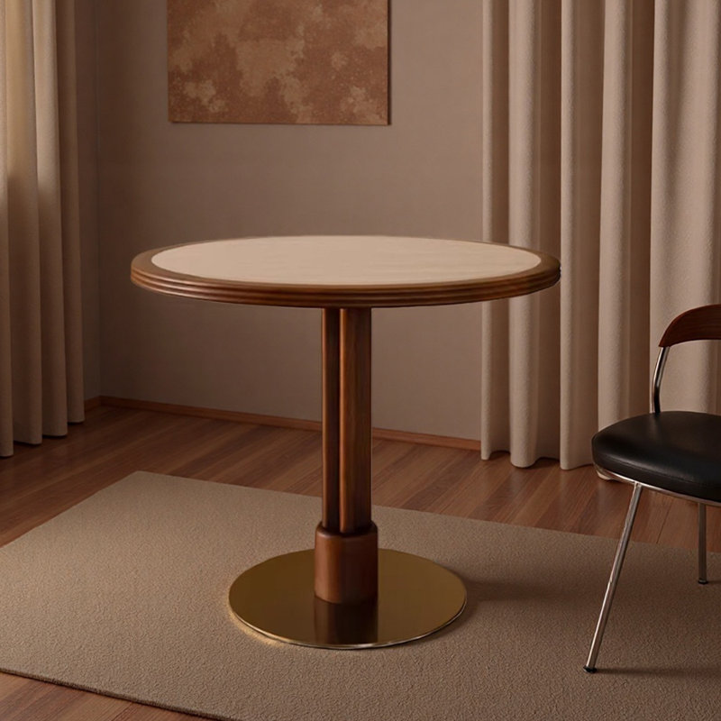 Table ronde multifonctionnelle rétro de style français, H 29,52 po x L 39,37 po x l 39,37 po