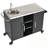 Outdoor Kitchen Island with Sink, open shelf and rack