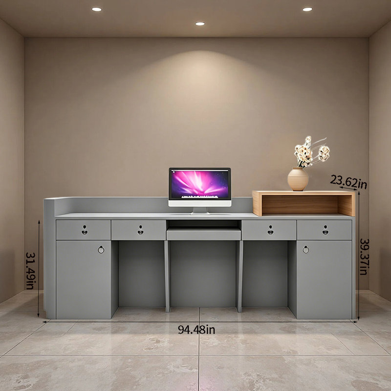 Bureau de réception moderne rétro pour bureau commercial, réception, comptoir de service à la clientèle et espace de réception