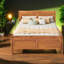 Lits plateforme en bois de chêne, conception durable pour maison moderne