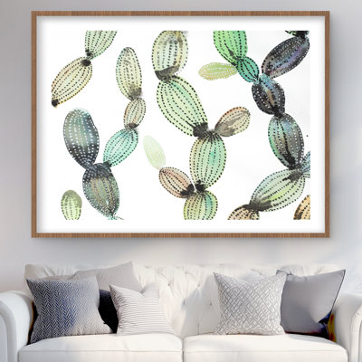 Motif de cactus - salon botanique, reproduction encadrée pour la décoration