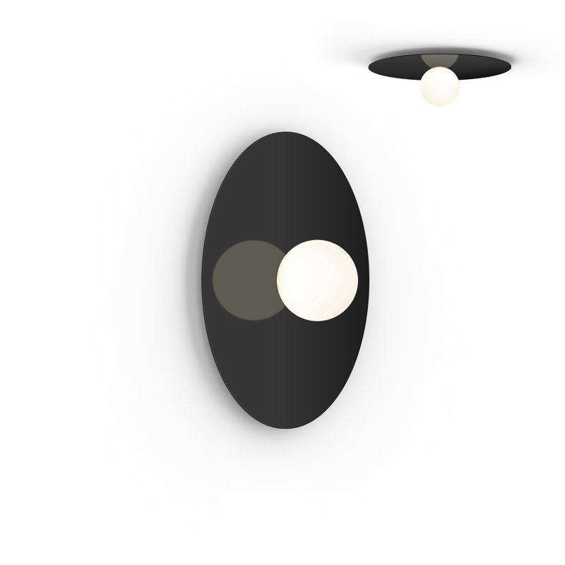 Bola Flush Disc, Black, 7.2" H x 22" W x 22" D