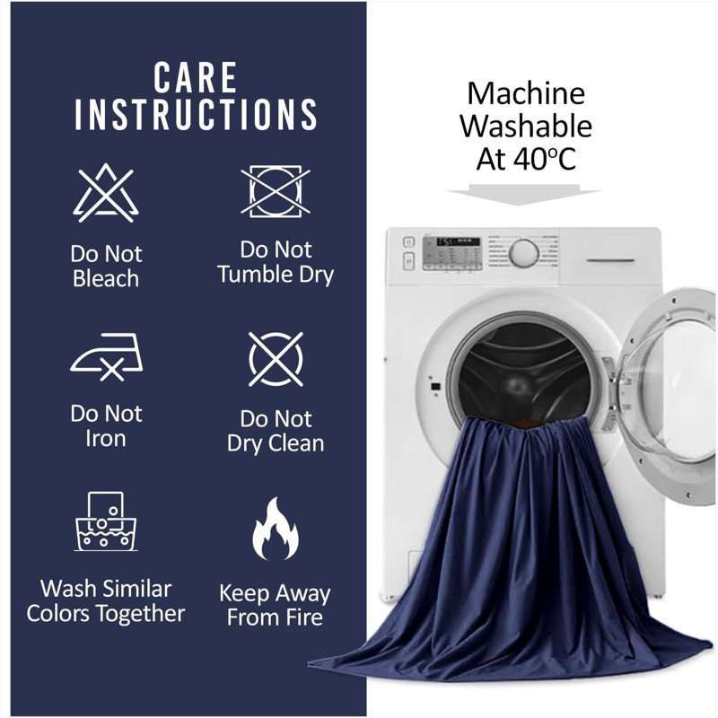 Pack of 4 Plain Dyed Fitted Sheets Microfiber | Soft and Breathable Microfiber Bedding for Ultimate Comfort & Easy Care, Navy