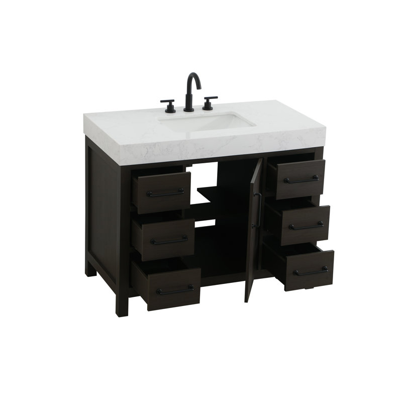 Meuble-lavabo simple 42 po_Traditional_VF60642, Brun moka