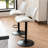 Swivel Faux Leather Upholstered Barstools Adjutable Height Counter Stool with Metal Frame-1715717213