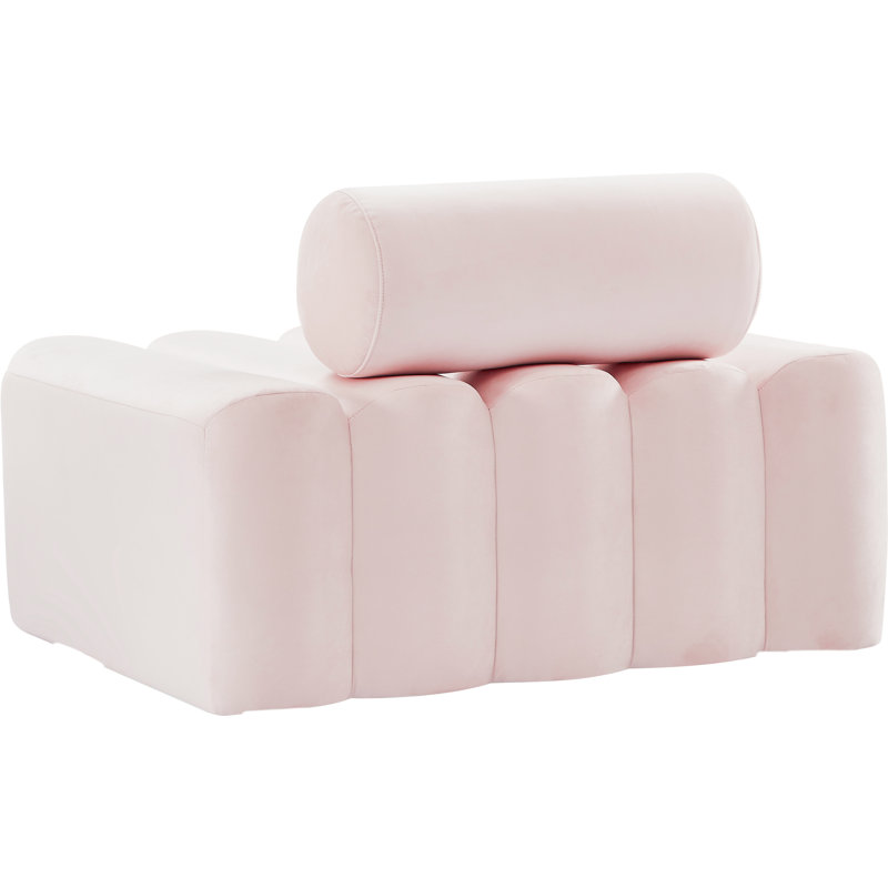 Fauteuil Erlond, Velours rose