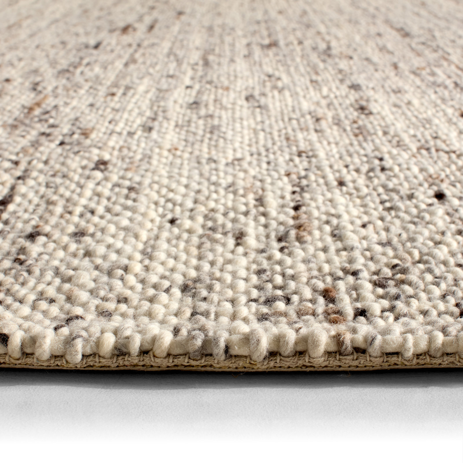 Elya Handmade Dhurrie Wool Gray Area Rug, Runner 3' x 12'