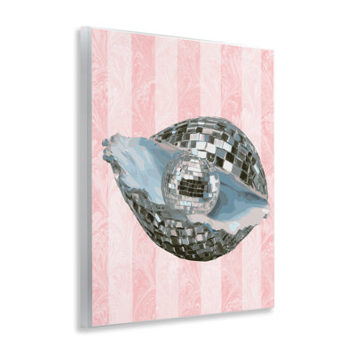 Plaque murale Disco Oyster on Stripes, design par Lil 'Rue