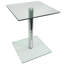 Column Glass Top Pedestal End Table
