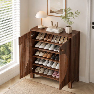 Armoire à chaussures 20 paires, range-chaussures élégant avec portes