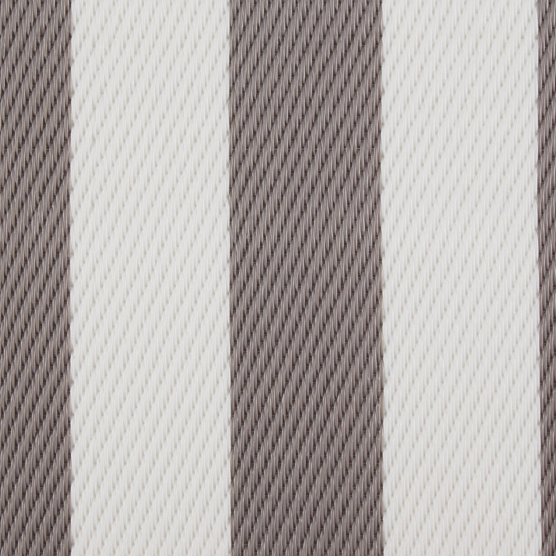 Tapis d'extérieur à rayures pierre / blanc 4 pi x 6 pi