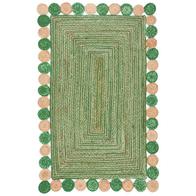 Tapis en jute de coton tissé à la main Sherise