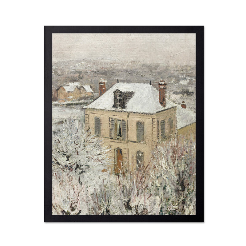 Gustave Loiseau - Maison en hiver, 08"H x 10"W, Poster, Black Framed