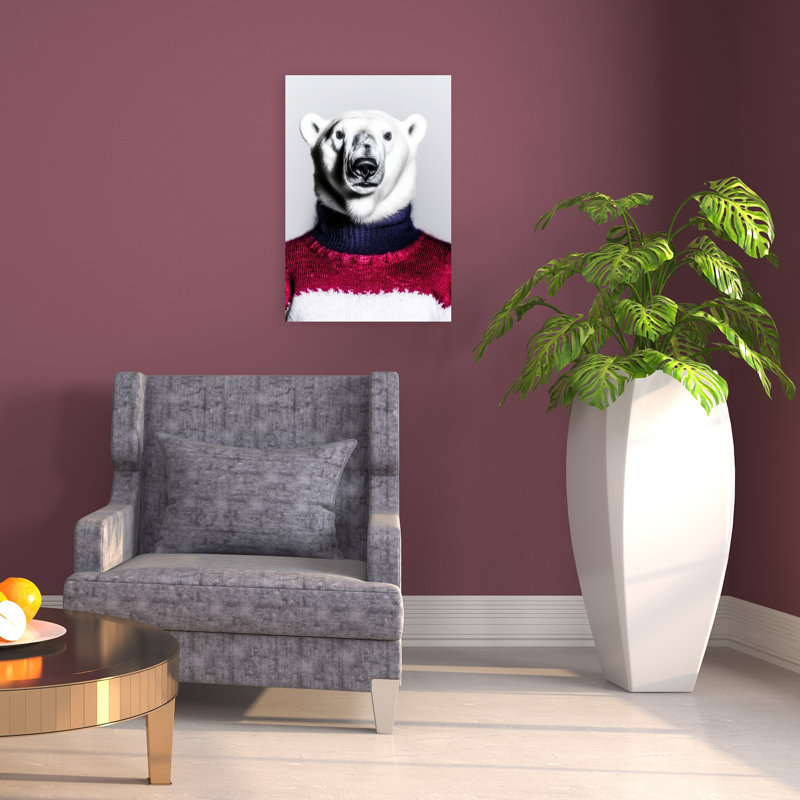 Élégant chandail d'ours polaire, 24" H x 16" W