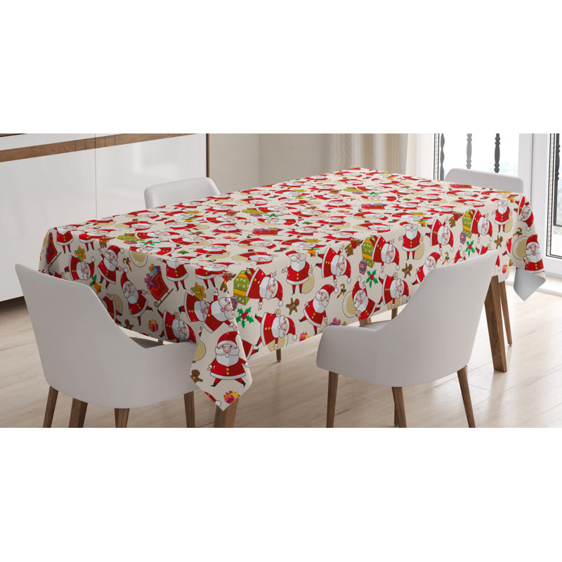 Geometric Christmas Tablecloth, 90" L x 60" W