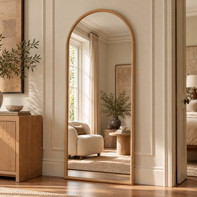 Large Arched Oak Full Length Naoki Mirror