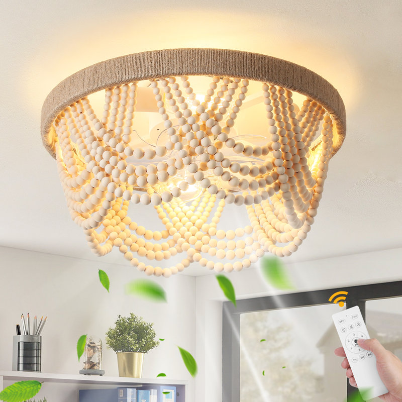 Ventilateur de plafond 20 po avec ensemble d'éclairage et télécommande Annadell