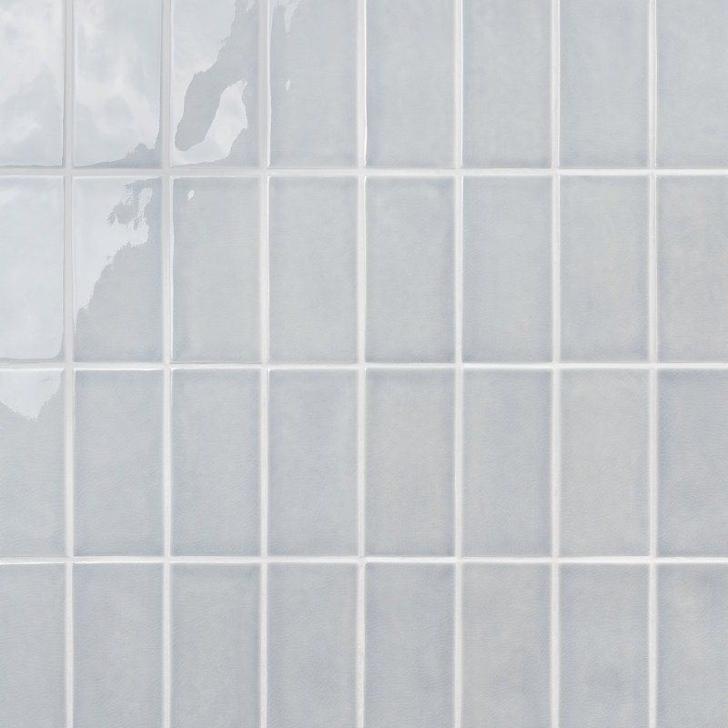 Carreau de métro simple en verre Delphi l 4,33 po x L 8,66 po, Bleu ciel