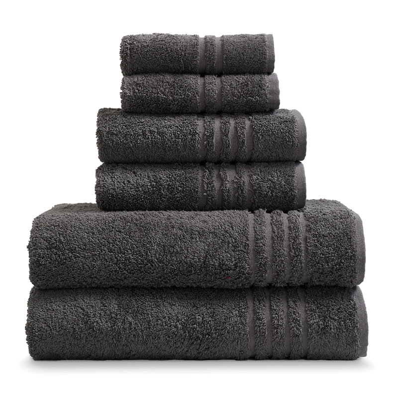 Wardour 100% Cotton Midweight Jacquard Mulit-Size Set, Charcoal