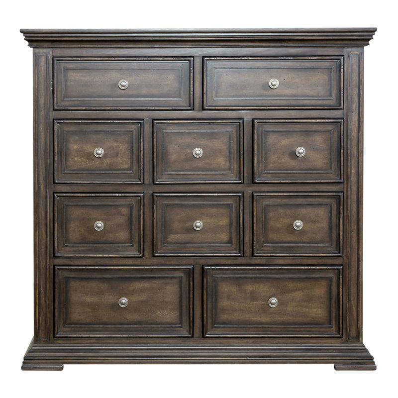 Temple Cloud 10 Drawer Dresser w/ Lined Interior, Brown