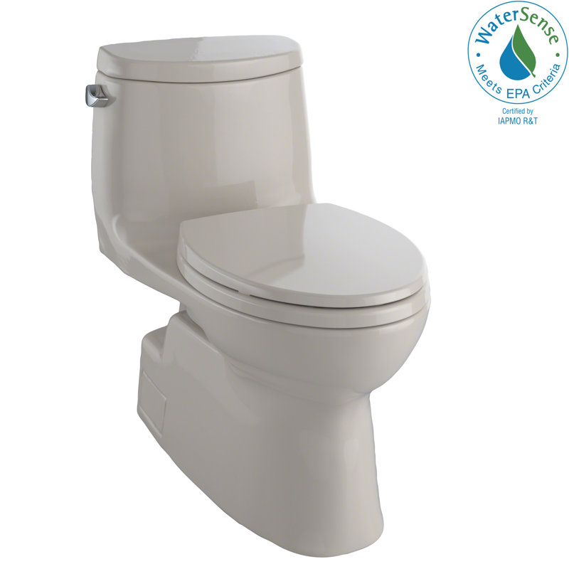 Toilette allongée une pièce à jupe 1,28 GPF TOTO® Carlyle® II avec CEFIONTECT, os, Os, Côté gauche