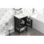 Meuble-lavabo de 20 po avec lavabo, armoire de salle de bain avec porte à fermeture douce, support de rangement et tablette ouverte-126278675