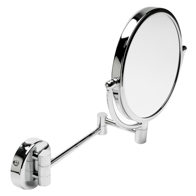 Brass Flat Wall Mirror, Polished Chrome