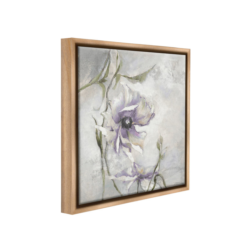 «Purple Flower Floater Frame» par Liz Jardine sur, Cadre flottant orme Montalcino, H 25 po x l 25 po