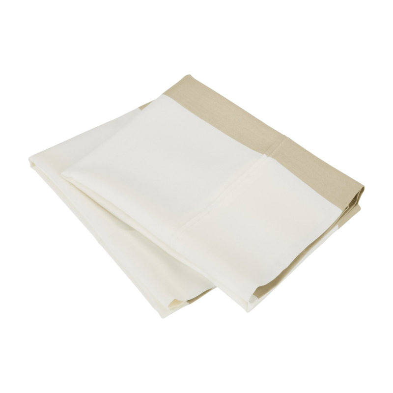 Housse de coussin en satin de coton , Ivoire