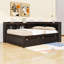 Lit plateforme en bois avec ports USB, tiroirs de rangement, tablettes et lattes-823201704-823201705