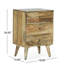 Superbe table de chevet en bois de manguier avec 3 rangements géométriques