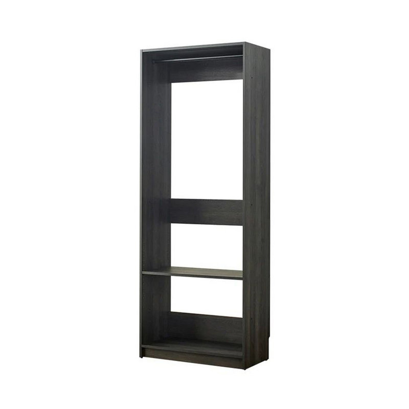 Dee Modular Closet System, 1 Metal Hanging Rod And 1 Shelf, Gray/Black