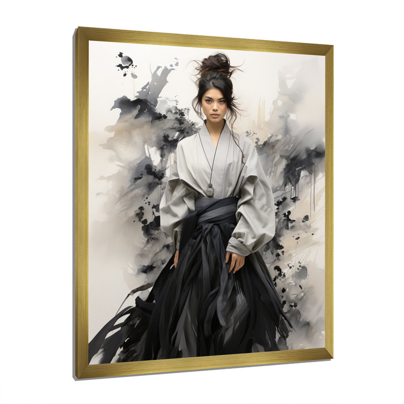 «Irasema Asian Art Fashion Illustration II», reproduction sur toile, H 20 po x l 12 po x P 1 po, Encadrement doré