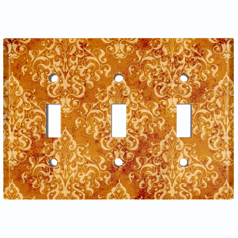 3 - Gang Toggle Light Switch Standard Wall Plate, Orange