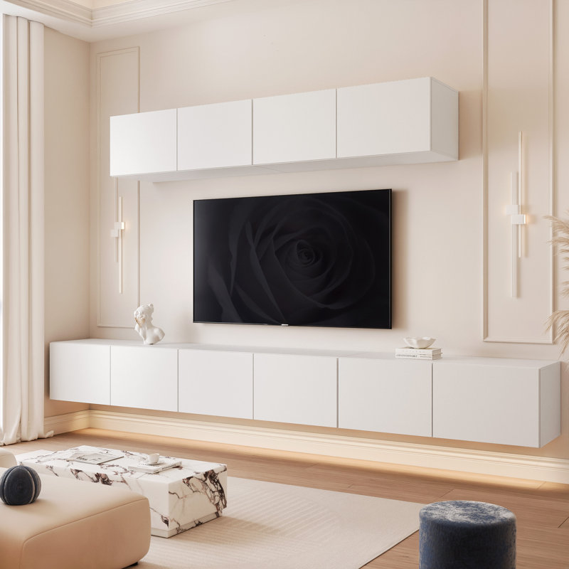 Unfinished TV Stand for TVs up to 88", White Matt