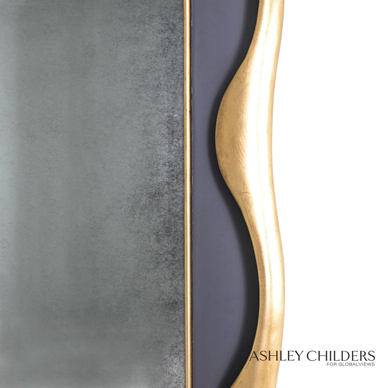 Venus Leaning Mirror, Gray/Gold