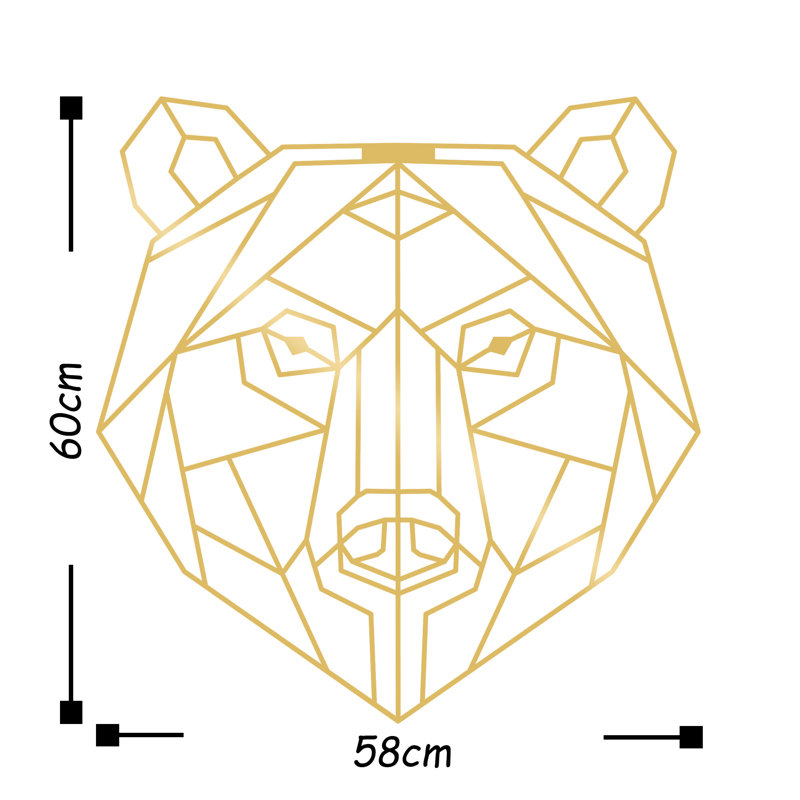 Animals Wall Decor on Metal, Gold