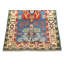 Tapis zone en laine beige/bleu 2 pi 10 po x 4 pi 5 po one-of-kind à la main-noué la new age Alayna