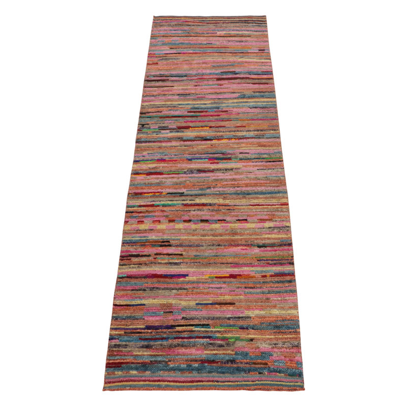 Moroccan Hand Knotted Silk Area Rug, Runner 3' x 10'