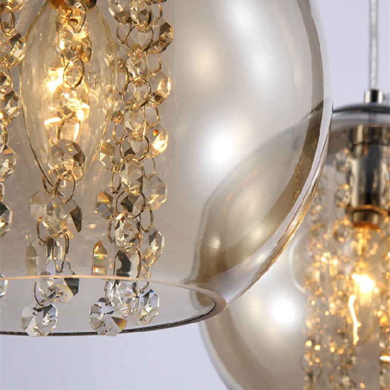 Lustre suspendu moderne en cristal 3 lumières