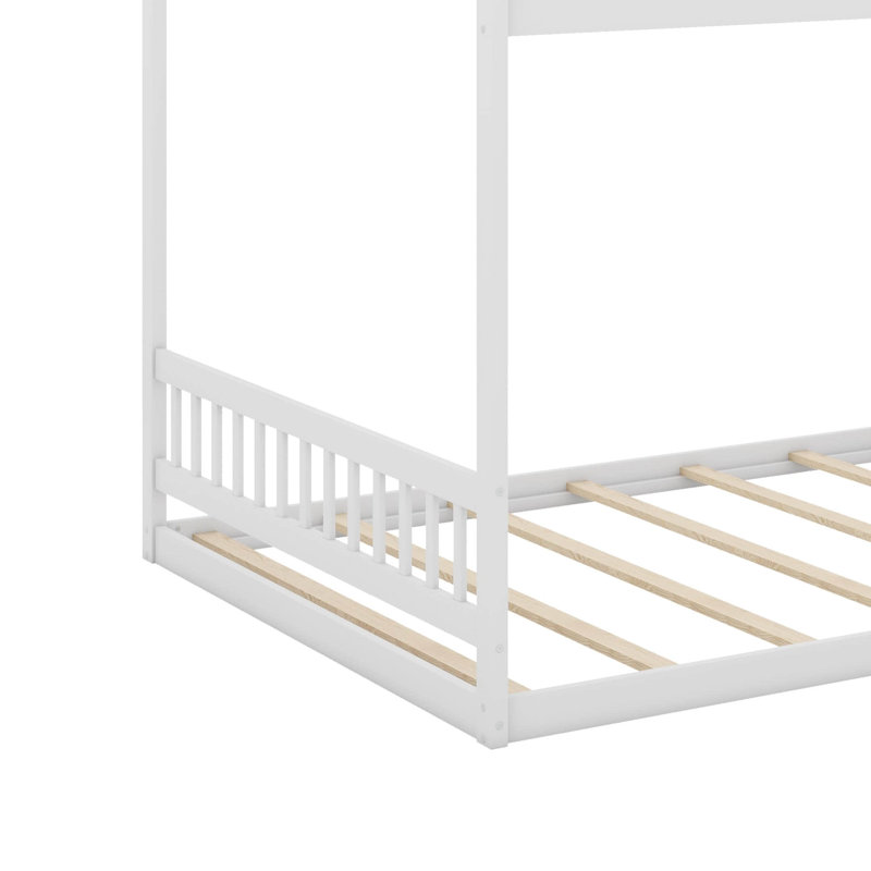 Grand lit en bois avec tête de lit, Blanc