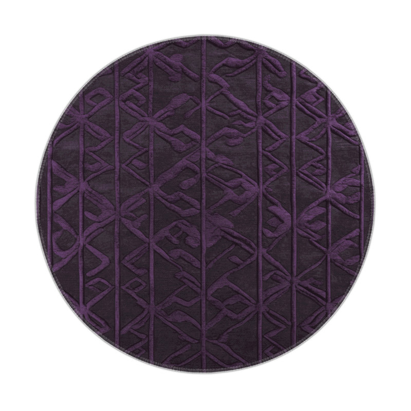 Tapis mauve intérieur et extérieur Trellis, Rond 5 pi