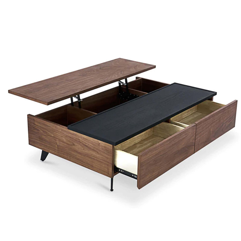 Table basse à 5 pieds avec rangement Hermleigh, H 14,1 po x L 43,3 po x l 27,5 po