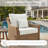 Outdoor Chair Cushions 24 x 24  x 6  Inch, Outdoor Replacement Cushion Set of 5, Back & Seat Patio Cushions for Outdoor Furniture,  Weather Resistant Patio Chair Cushions with Removable Cover and Straps, Beige-1860420466