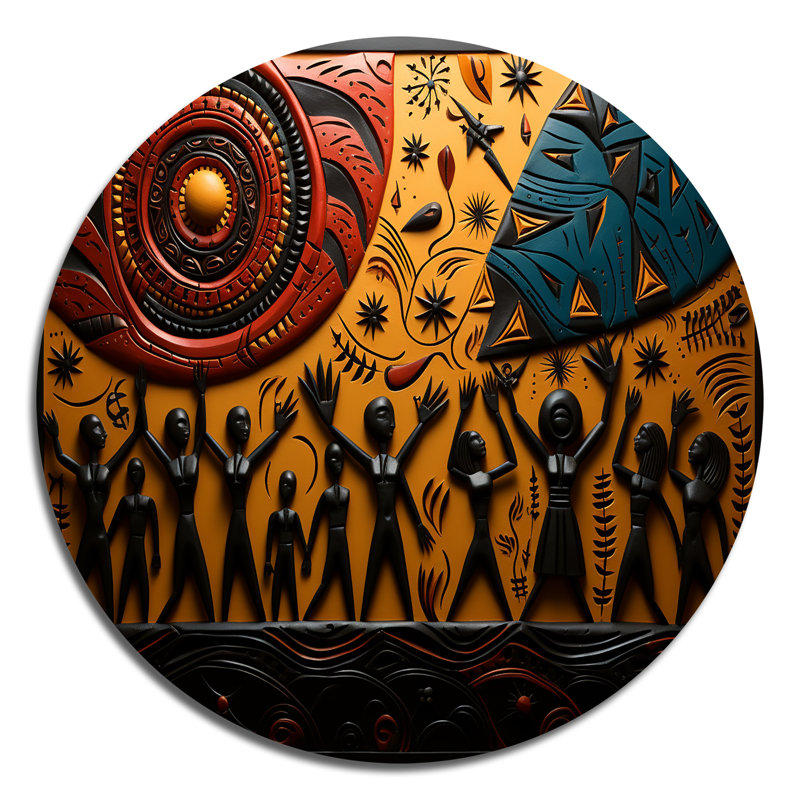 Art tribal africain, rythmes tribaux, H 16 po x l 16 po