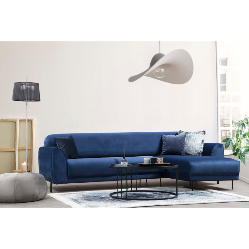 Toscano 4 Seater Sofa & Chaise, Right Hand Facing, Blue